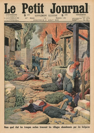 Serbian Troops Arriving in the Villages Abandoned by the Bulgars, front cover illustration from 