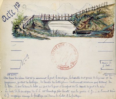 Set design for Act I of the opera William Tell by Gioacchino Rossini, performed on 3rd August 1829 at the Paris Opera by French School