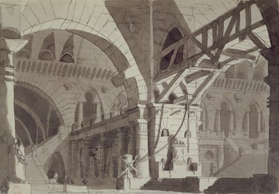 Set design in the style of Piranesi