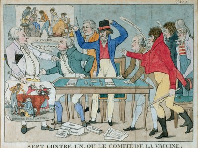 Seven against One, or The Vaccine Committee, c.1800 by French School
