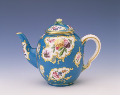 Sevres Teapot with Bleu Celeste Ground by French School