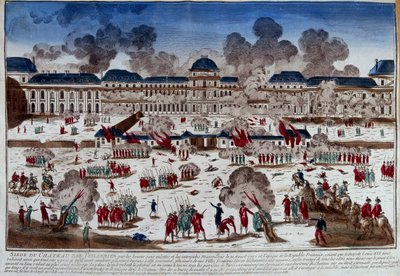 Siege of the castle (palace) of the Tuileries on August 10 by French School