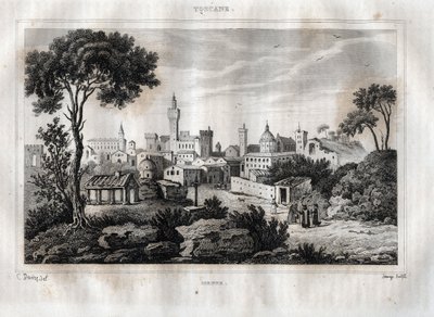 Siena - Toscana - Tuscany - Engraving from 