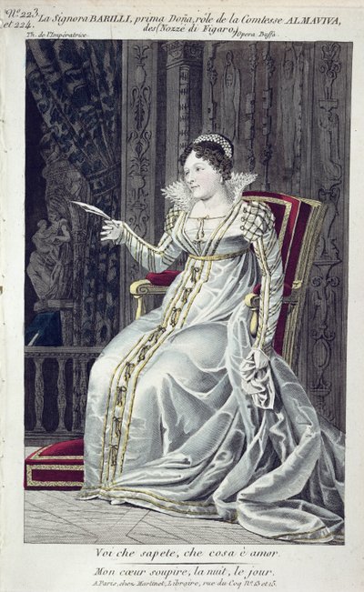 Signora Barilli in the Role of Countess Almaviva in The Marriage of Figaro by French School