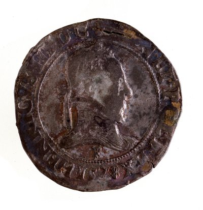 Silver French Testoon, Reign of King Henry III of France (1574-1589). Diam. 3.5 cm Naples, Museo Archeologico by French School