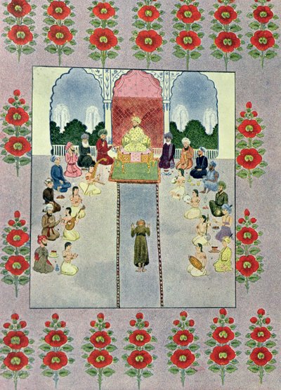 Sinbad the Sailor receiving Sinbad the Porter, illustration for Sinbad the Sailor, from The Arabian Nights, 1895 by French School