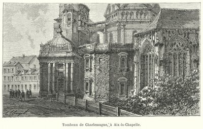 Site of the tomb of the Emperor Charlemagne, Aachen Cathedral, Germany by French School