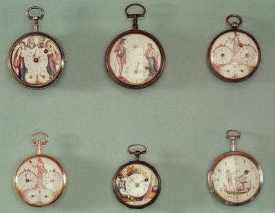 Six pocket watches decorated with Revolutionary symbols by French School