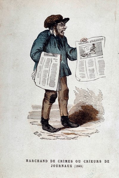 Small Parisian Trade: The Merchant of Crimes or Newspaper Criers by French School
