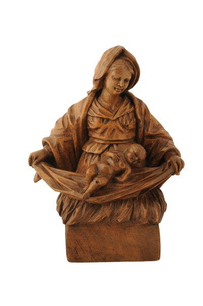 Small Limewood Carving of the Madonna and Child by French School