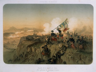 Soldiers under attack at the battle of Alma on 20th September 1854, 1854 by French School