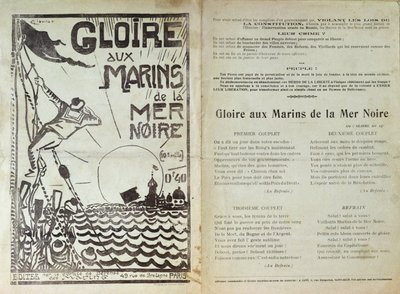 Song celebrating the mutiny of the Russian sailors in the Black Sea, 1905 by French School
