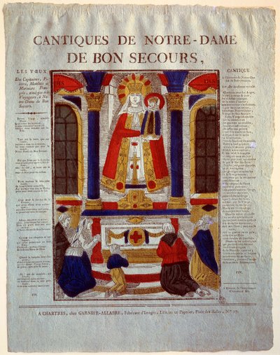 Song of Our Lady of Good Help. Engraving of the 19th century. Paris, Museum of Popular Arts and Traditions by French School