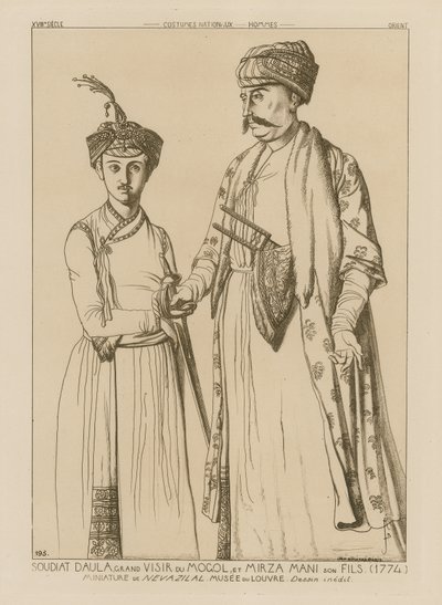 Soudiat Daula, Grand Vizier of the Mongols and His Son, Mirza Mani (1774) by French School