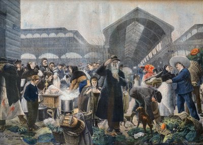 Soup Stand at Les Halles Market in the Morning, illustration from 