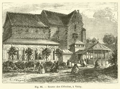 Celestins Spring in Vichy (engraving) by French School