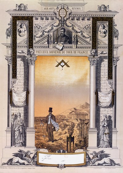 Souvenir of a Journeyman Workers Tour de France after His Apprenticeship, c. 1860 by French School