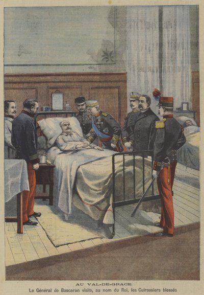 Spanish General Jose de Bascaran visiting wounded cuirassiers in the name of King Alfonso XIII at the Val-de-Grace military hospital in Paris by French School