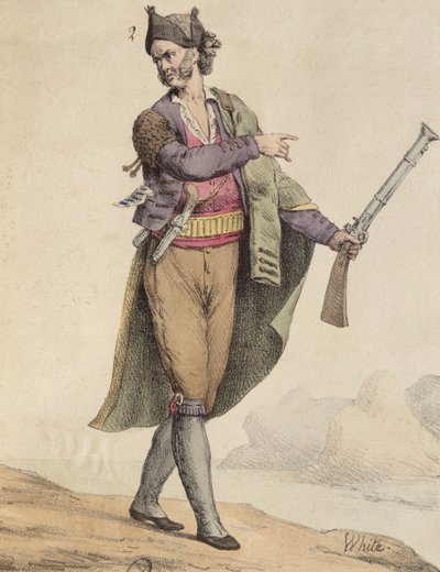 Spanish Smuggler of Cadiz Area, 1815 (engraved by Langlume) by French School