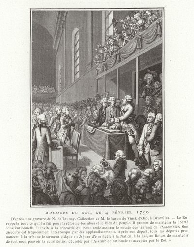 Speech by King Louis XVI of France to the National Assembly, French Revolution, 4 February 1790 by French School