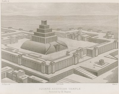 Square Assyrian Temple by French School