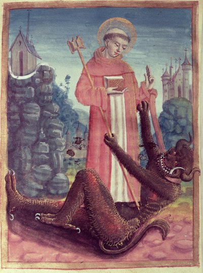 St. Bernard of Menthon Overcoming a Demon, from a Book of Hours by French School