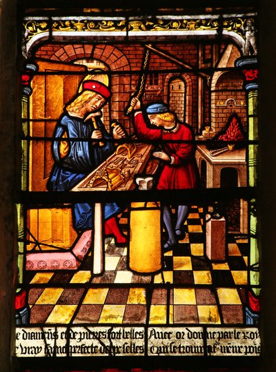 St Eloi as a Goldsmith with His Apprentice by French School