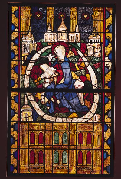 St. John the Evangelist writing the Apocalypse, Parisian School, c.1350 by French School