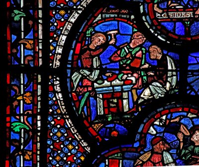 St John Window: Two Men Break Up Some Gems by French School