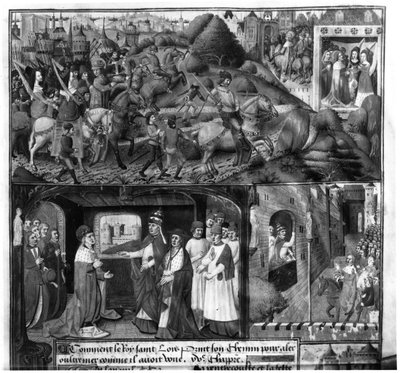 St. Louis (1214-70) Leaving for the Crusade by French School