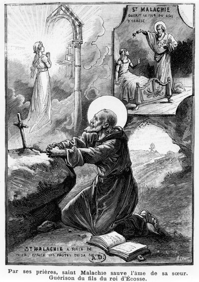 St Malachy Praying for the Soul of his Sister by French School