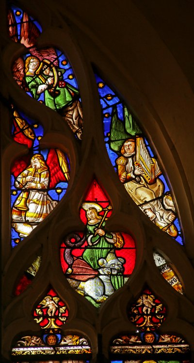 St Margaret and Musical Angels with Harp, Trumpet, and Organ by French School