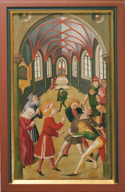 St. Martin exorcising a possessed person by French School
