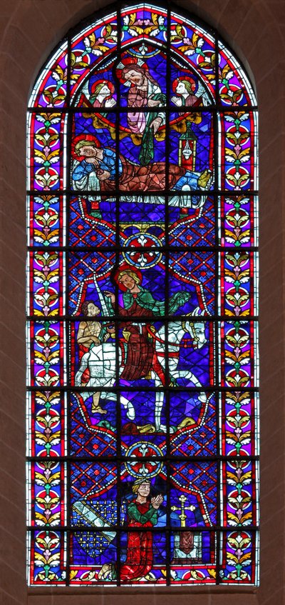 St Martin Heals the Sick and Divides His Cloak with a Beggar. Thibault VI, Count of Chartres by French School
