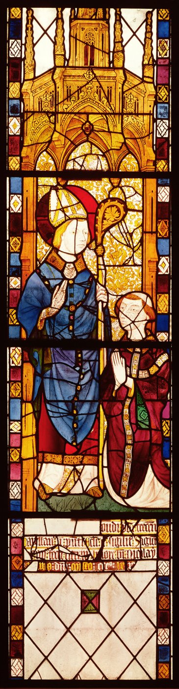 St. Nicholas with a donor, from the Chapel of Saint Nicolas, Norman School, 1370 by French School
