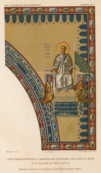 St. Peter Sending Charlemagne the Standard of the City of Rome by French School