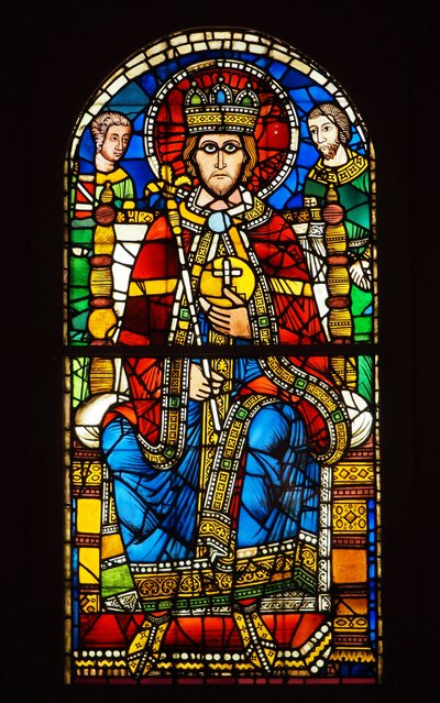 Stained glass. Emperor in Majesty by French School