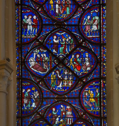 Stained glass of the Cathedral of Chartres (detail) by French School