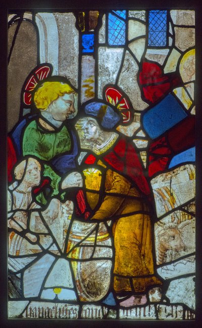 Stained Glass: The Evangelists Storing the Barrels by French School