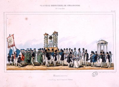 Start of the Procession of the Carpenters at Strasbourg, 25th June 1840 by French School
