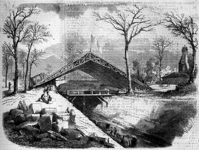 State of the works of the glaciere of the Bois de Boulogne, Paris by French School