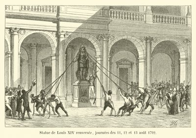 Statue of Louis XIV overturned, days of August 11, 12 and 13, 1792 by French School