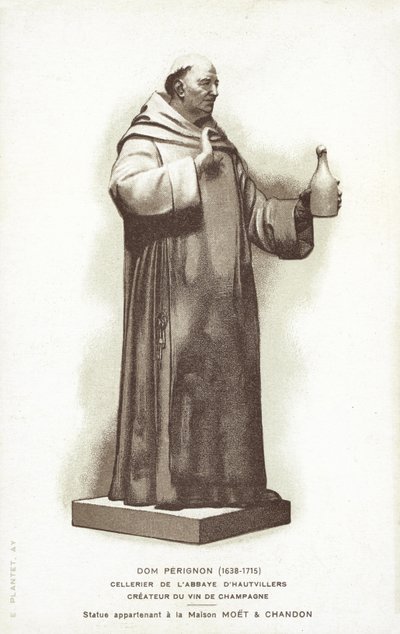Statue of Dom Perignon by French School