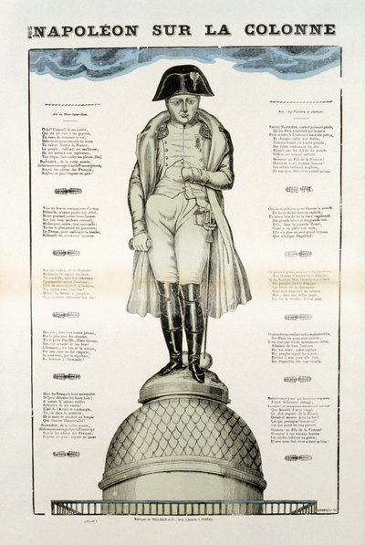 Statue of Napoleon I Bonaparte (1769-1821) on the Vendome Column in Paris. Picture of Epinal by French School