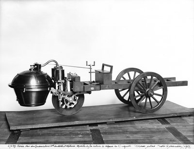 Steam-powered car invented by Nicolas Joseph Cugnot by French School