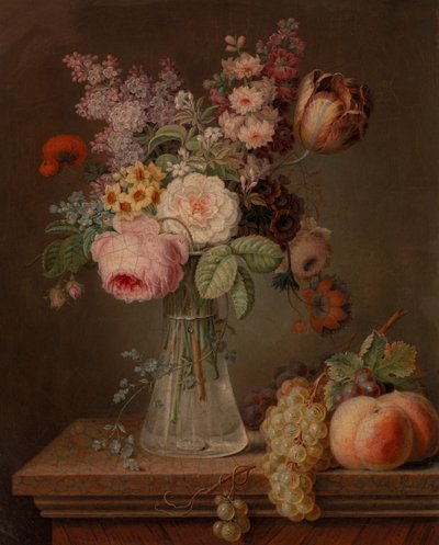 Still Life with Flowers in a Glass Vase by French School