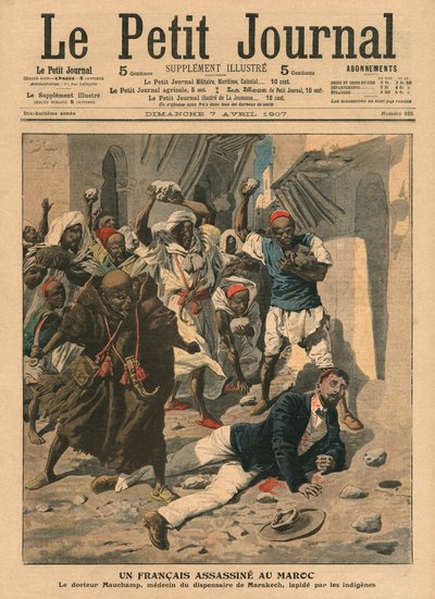 Stoning of French Doctor Mauchamp in Morocco, Illustration from 