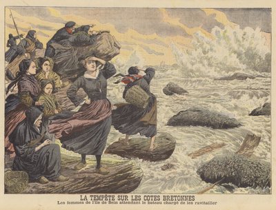 Storms on the coast of Brittany by French School