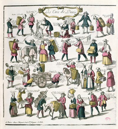 Street Vendors in Paris, late 17th century by French School