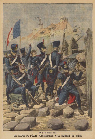 Students of the Ecole Polytechnique Defending the Barriere du Trone, One of the Gates of Paris, in 1814 by French School